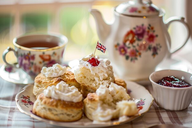 Photo quintessential british afternoon tea set