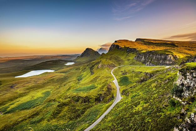 Quiraing mountains sunset