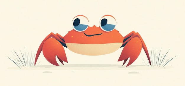 Photo a quirky cartoonstyle illustration of an angry crab with big eyes and oversized pincers