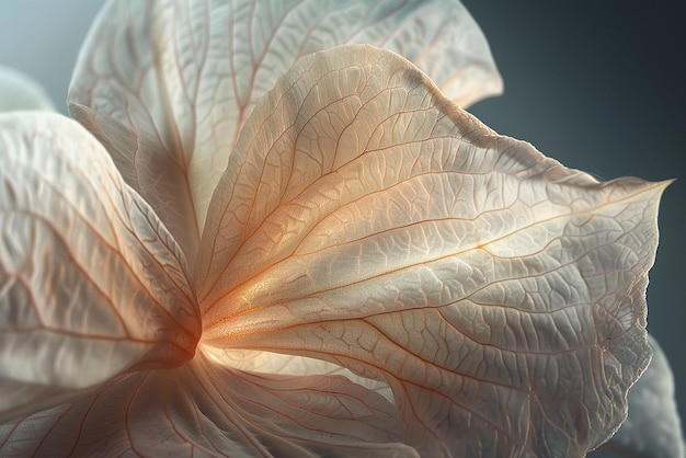 quotA Macro Shot Capturing the Delicate Veins of a Translucent Leafquot