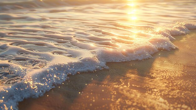 quotA Sandy Beach at Sunset with Gentle Waves Lapping the Shorequot