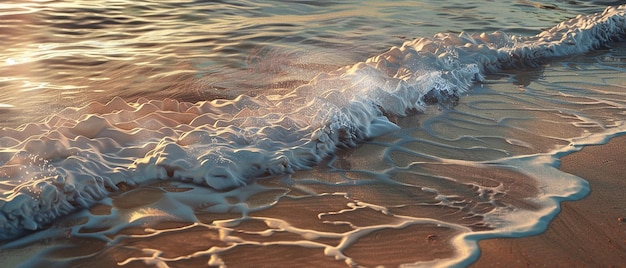 quotA Sandy Beach at Sunset with Gentle Waves Lapping the Shorequot