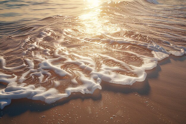 quotA Sandy Beach at Sunset with Gentle Waves Lapping the Shorequot