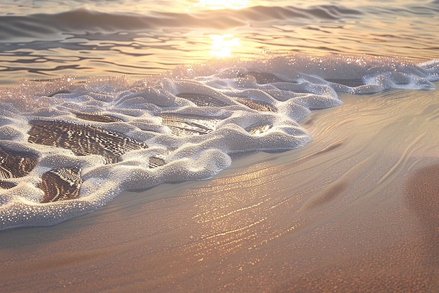 quotA Sandy Beach at Sunset with Gentle Waves Lapping the Shorequot