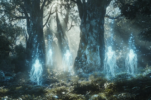 quotAncient Enchanted Forest with Glowing Spiritsquot