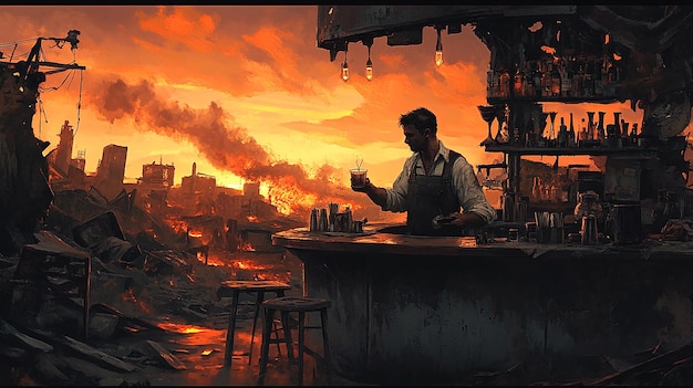 quotApocalyptic Bartender in a Ruined Cityquot