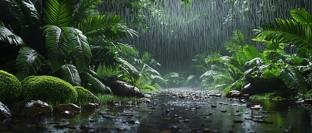 quotBackyard Australian Rainforest Scene with Rain Cascadesquot