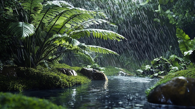 quotBackyard Australian Rainforest Scene with Rain Cascadesquot