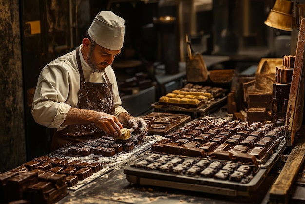 quotBaker Crafting Delicacies in a Chocolate Workshopquot