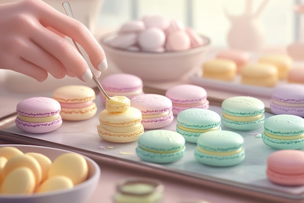 quotBaker Delicately Creating Macaronsquot