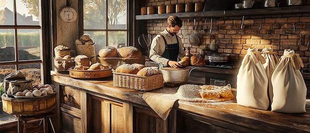 Photo quotbaker working in a historic bakeryquot