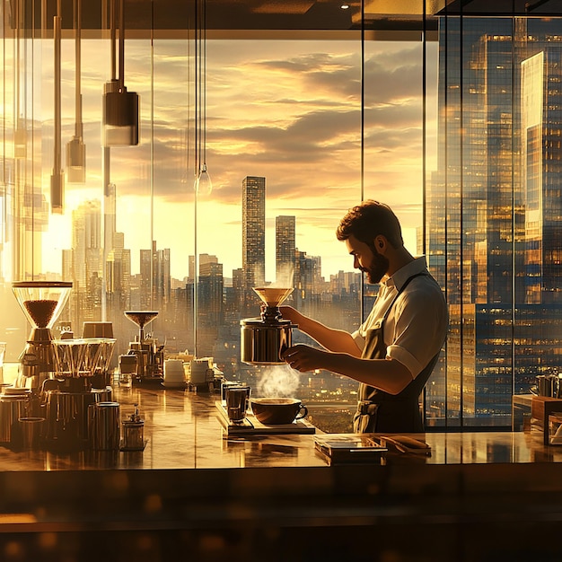 quotBarista Cleaning the Espresso Machinequot