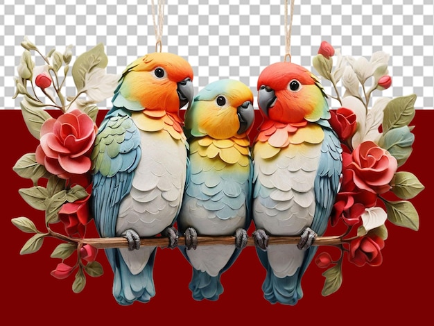 quotBeautiful 3D Love Bird PNG for Valentine39s Day Projectsquot