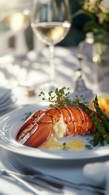 Photo quotbeautifully plated lobster tail dishquot