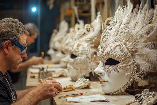 Photo quotbehindthescenes look at a mardi gras maskmaking workshopquot