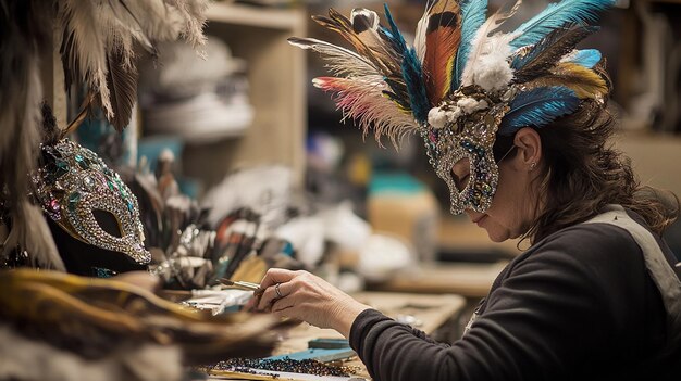 Photo quotbehindthescenes look at a mardi gras maskmaking workshopquot