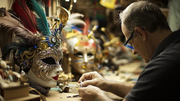 Photo quotbehindthescenes look at a mardi gras maskmaking workshopquot