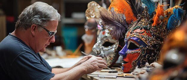 Photo quotbehindthescenes look at a mardi gras maskmaking workshopquot