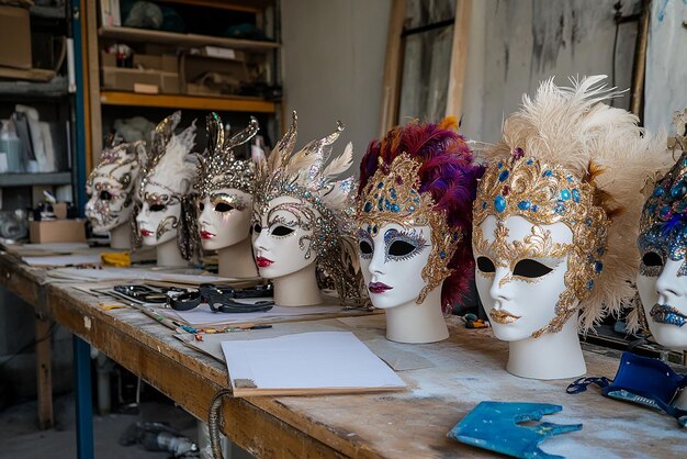 Photo quotbehindthescenes look at a mardi gras maskmaking workshopquot