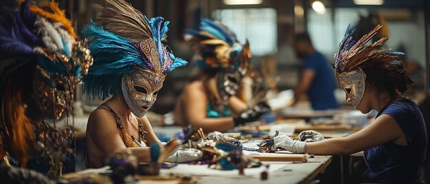 Photo quotbehindthescenes look at a mardi gras maskmaking workshopquot