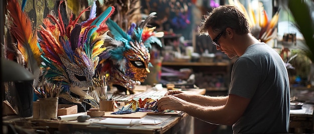 Photo quotbehindthescenes look at a mardi gras maskmaking workshopquot