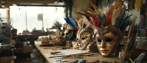 Photo quotbehindthescenes look at a mardi gras maskmaking workshopquot