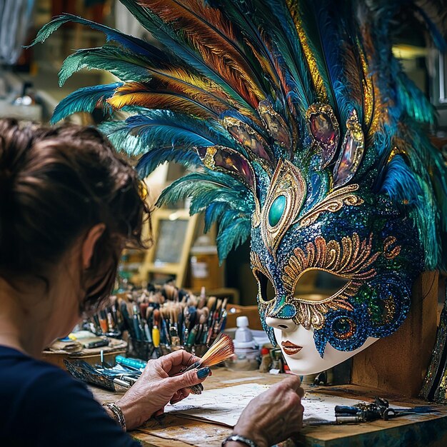 Photo quotbehindthescenes look at a mardi gras maskmaking workshopquot