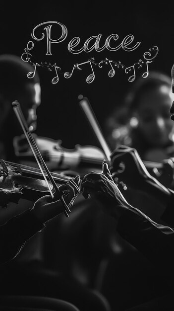 Photo quotblack and white musicians playing instruments in harmonyquot