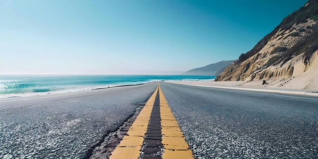 Photo quotcaptivating ocean road leading to a serene beach promotional imagequot concept beach destination ocean views coastal scenery travel photography promotional imaging