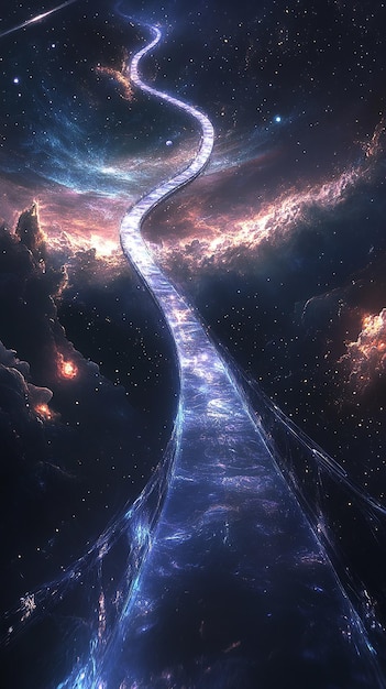 Photo quotcelestial bridge an ethereal pathway of light across the cosmosquot