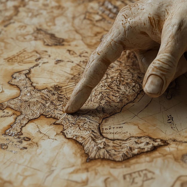 Photo quotcloseup of ancient map showing transatlantic trade routesquot