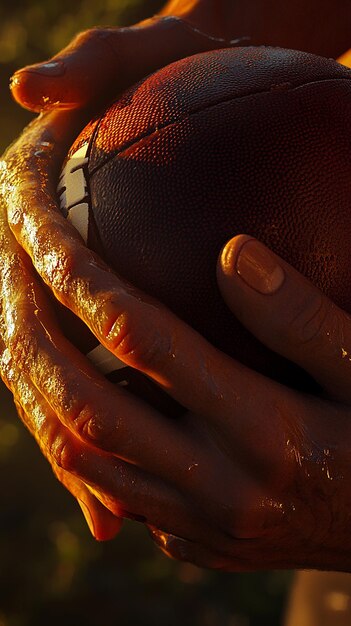 quotCloseUp of a Players Hands Tightening Glovesquot