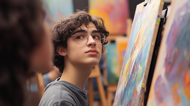 quotCloseUp of a Students Focused Face While Carefully Workingquot