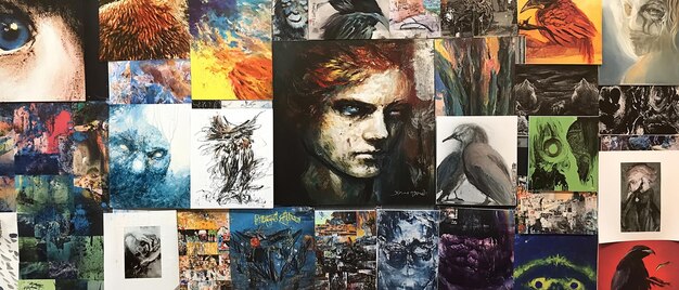 Photo quotcollage of diverse student artworks displayed togetherquot