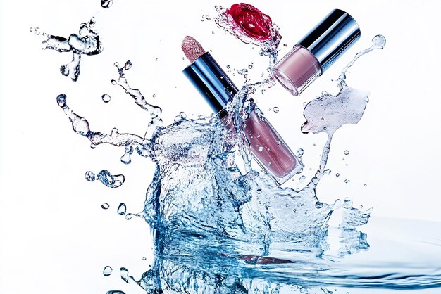 Photo quotcosmetics with a water splash effectquot