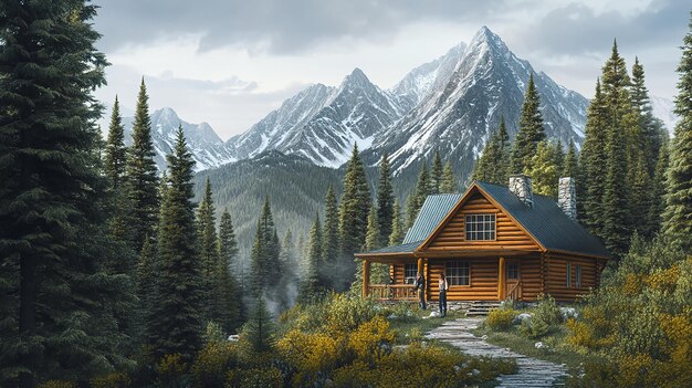 quotCozy Log Cabin Nestled in the Canadian Rocky Mountainsquot