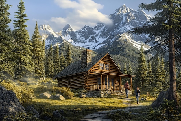 quotCozy Log Cabin Nestled in the Canadian Rocky Mountainsquot