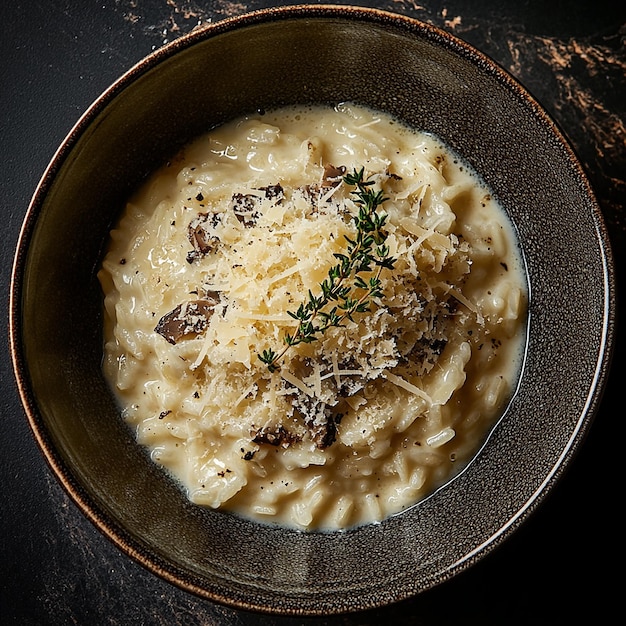 Photo quotcreamy truffle risotto with parmesan shavingsquot