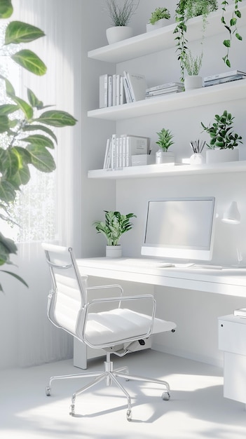 quotCrisp White Office with Minimalist Deskquot