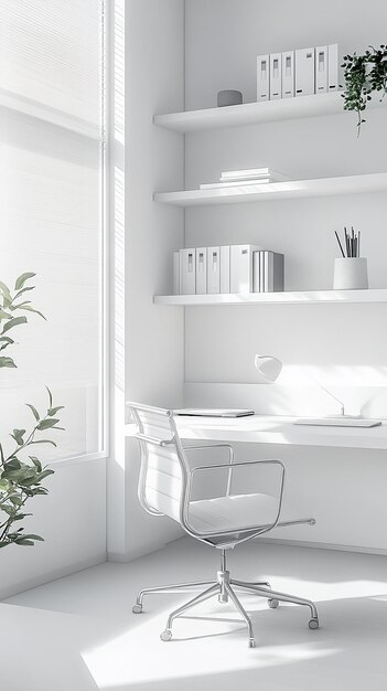 quotCrisp White Office with Minimalist Deskquot