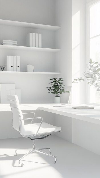 quotCrisp White Office with Minimalist Deskquot