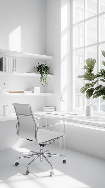 quotCrisp White Office with Minimalist Deskquot