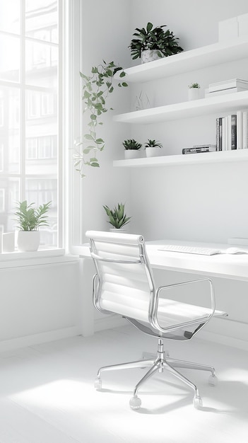 quotCrisp White Office with Minimalist Deskquot