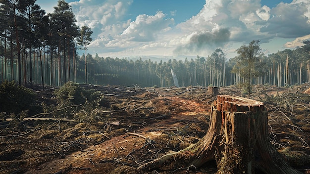 Photo quotdeforestation impact cutdown trees forest fires wildlifequot