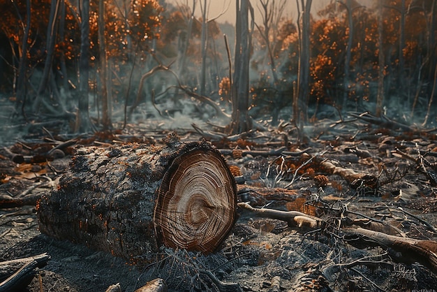 Photo quotdeforestation impact cutdown trees forest fires wildlifequot