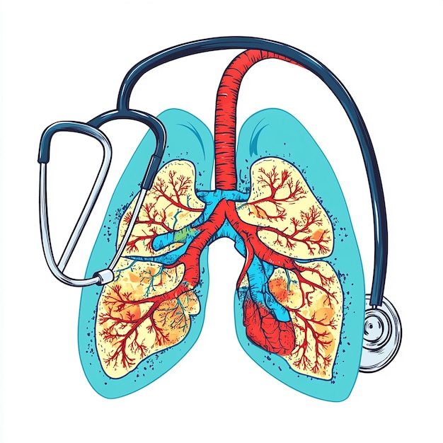 Photo quotdetailed illustration of smokers lungs showing health effectsquot