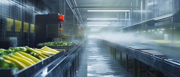 Photo quotdynamic scene in a frozen food packaging facilityquot