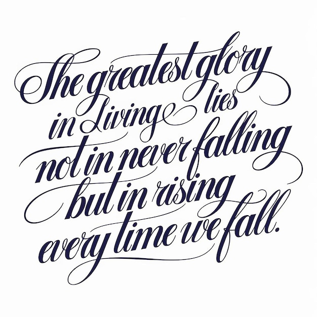 Photo quote in calligraphic style