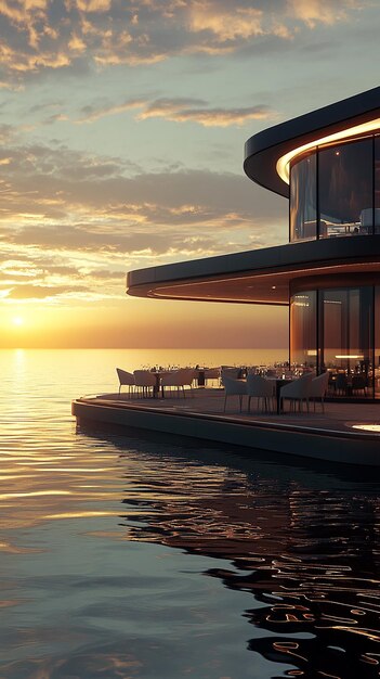 quotElegant Floating Restaurant with Sophisticated Designquot