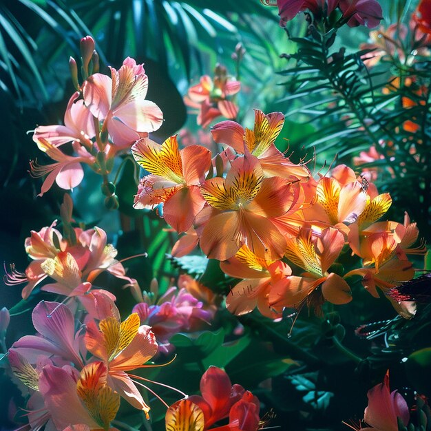 Photo quotexotic flower paradise in lush botanical gardenquot